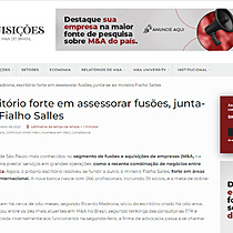 Madrona, escritrio forte em assessorar fuses, junta-se ao mineiro Fialho Salles